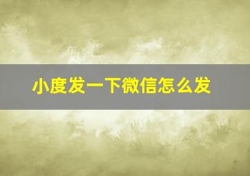 小度发一下微信怎么发