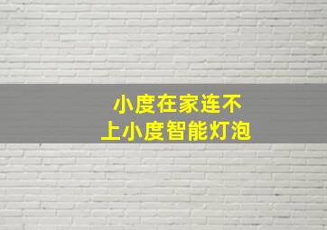 小度在家连不上小度智能灯泡