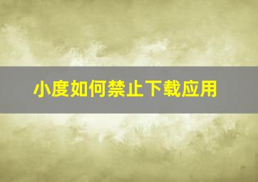 小度如何禁止下载应用