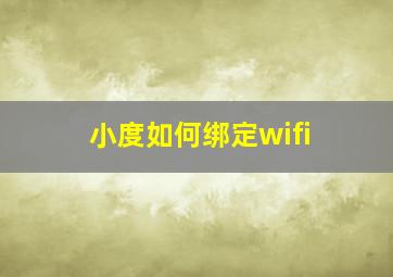 小度如何绑定wifi