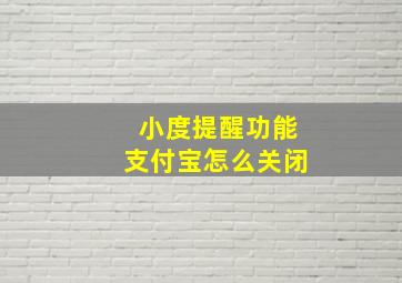 小度提醒功能支付宝怎么关闭