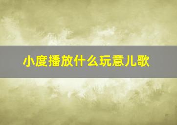 小度播放什么玩意儿歌