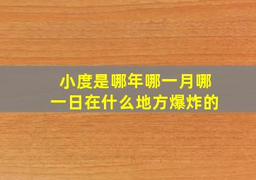 小度是哪年哪一月哪一日在什么地方爆炸的