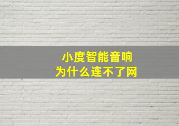 小度智能音响为什么连不了网