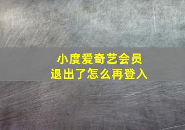 小度爱奇艺会员退出了怎么再登入