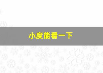 小度能看一下