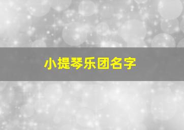 小提琴乐团名字