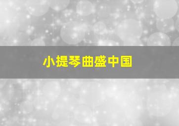 小提琴曲盛中国