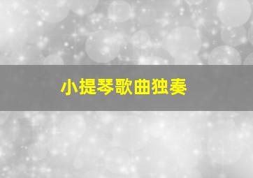 小提琴歌曲独奏