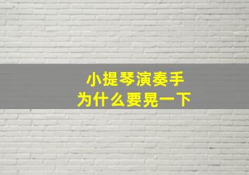 小提琴演奏手为什么要晃一下