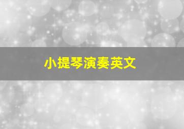 小提琴演奏英文