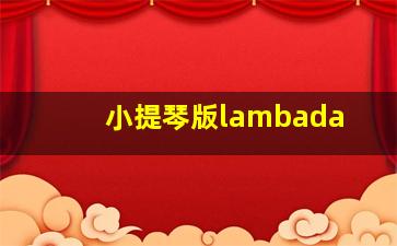 小提琴版lambada