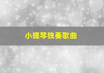 小提琴独奏歌曲