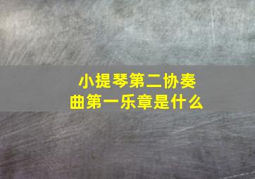 小提琴第二协奏曲第一乐章是什么