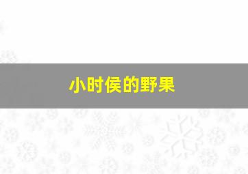 小时侯的野果