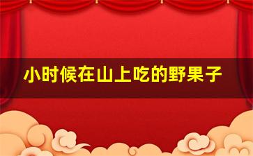 小时候在山上吃的野果子