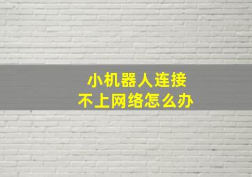 小机器人连接不上网络怎么办