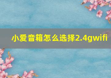 小爱音箱怎么选择2.4gwifi