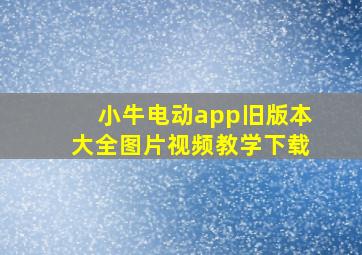 小牛电动app旧版本大全图片视频教学下载