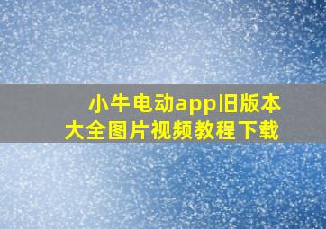 小牛电动app旧版本大全图片视频教程下载