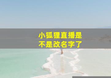 小狐狸直播是不是改名字了