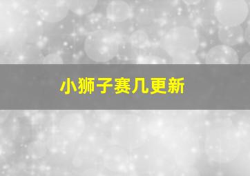 小狮子赛几更新