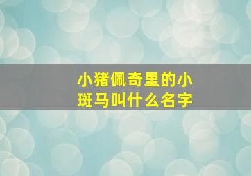 小猪佩奇里的小斑马叫什么名字