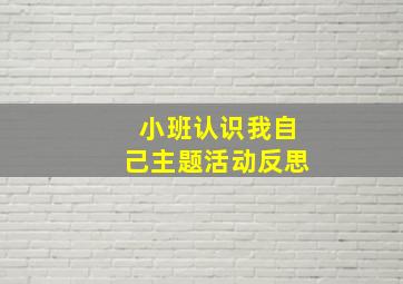 小班认识我自己主题活动反思