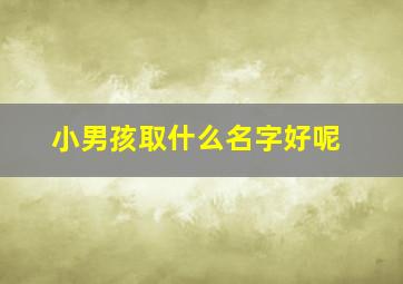 小男孩取什么名字好呢