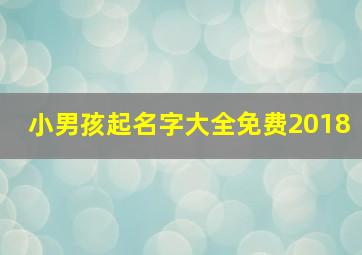 小男孩起名字大全免费2018