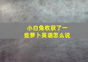 小白兔收获了一些萝卜英语怎么说