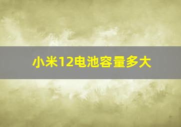 小米12电池容量多大