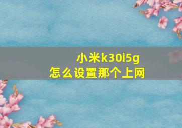 小米k30i5g怎么设置那个上网