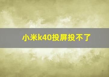 小米k40投屏投不了