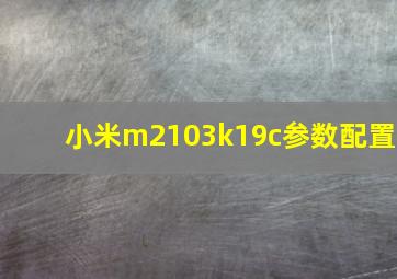 小米m2103k19c参数配置