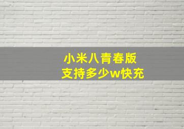 小米八青春版支持多少w快充