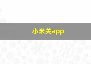 小米关app