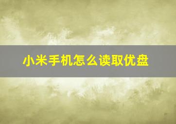 小米手机怎么读取优盘