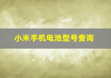 小米手机电池型号查询