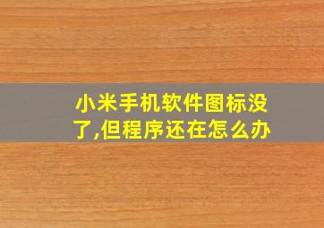 小米手机软件图标没了,但程序还在怎么办