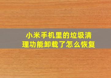 小米手机里的垃圾清理功能卸载了怎么恢复