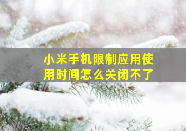 小米手机限制应用使用时间怎么关闭不了