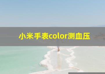 小米手表color测血压