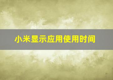 小米显示应用使用时间