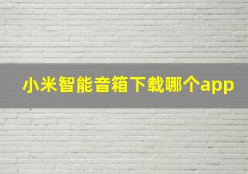 小米智能音箱下载哪个app