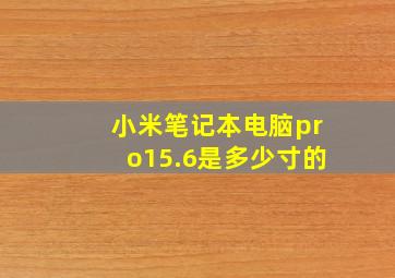 小米笔记本电脑pro15.6是多少寸的