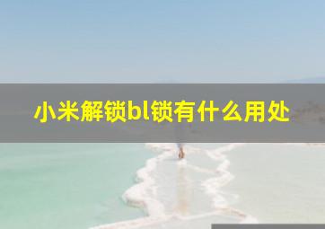 小米解锁bl锁有什么用处