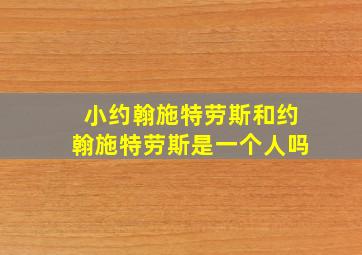 小约翰施特劳斯和约翰施特劳斯是一个人吗