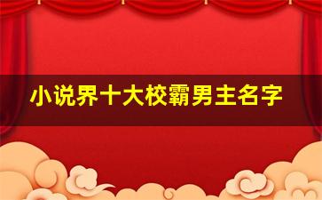 小说界十大校霸男主名字