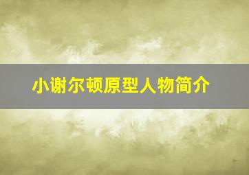 小谢尔顿原型人物简介